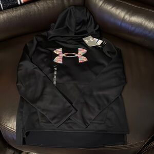 Under Armour Black Hoodie with Colorful Logo